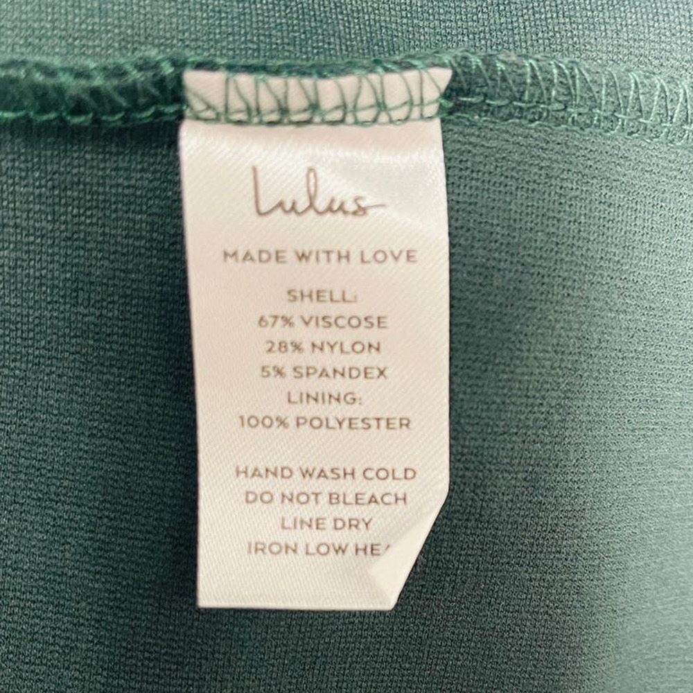 LULU'S SZ S How Much I Care Dark Green Off-the-Shoulder Midi Dress NEW 0B10 - Picture 3 of 8